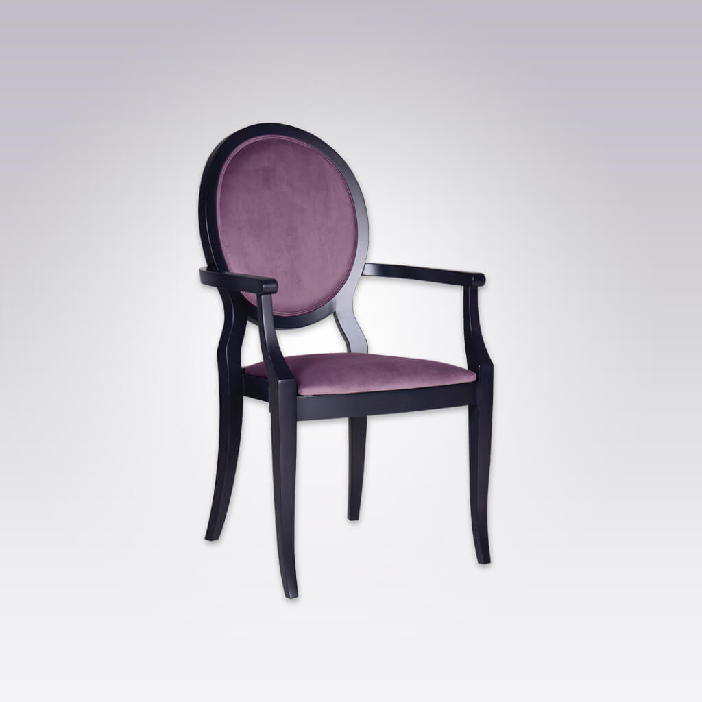 Myra purple Round Back armchair with armrests