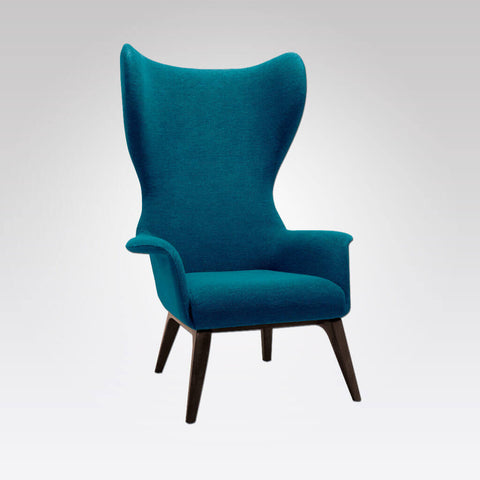 Viva Wing Teal lounge chair with Timber Legs