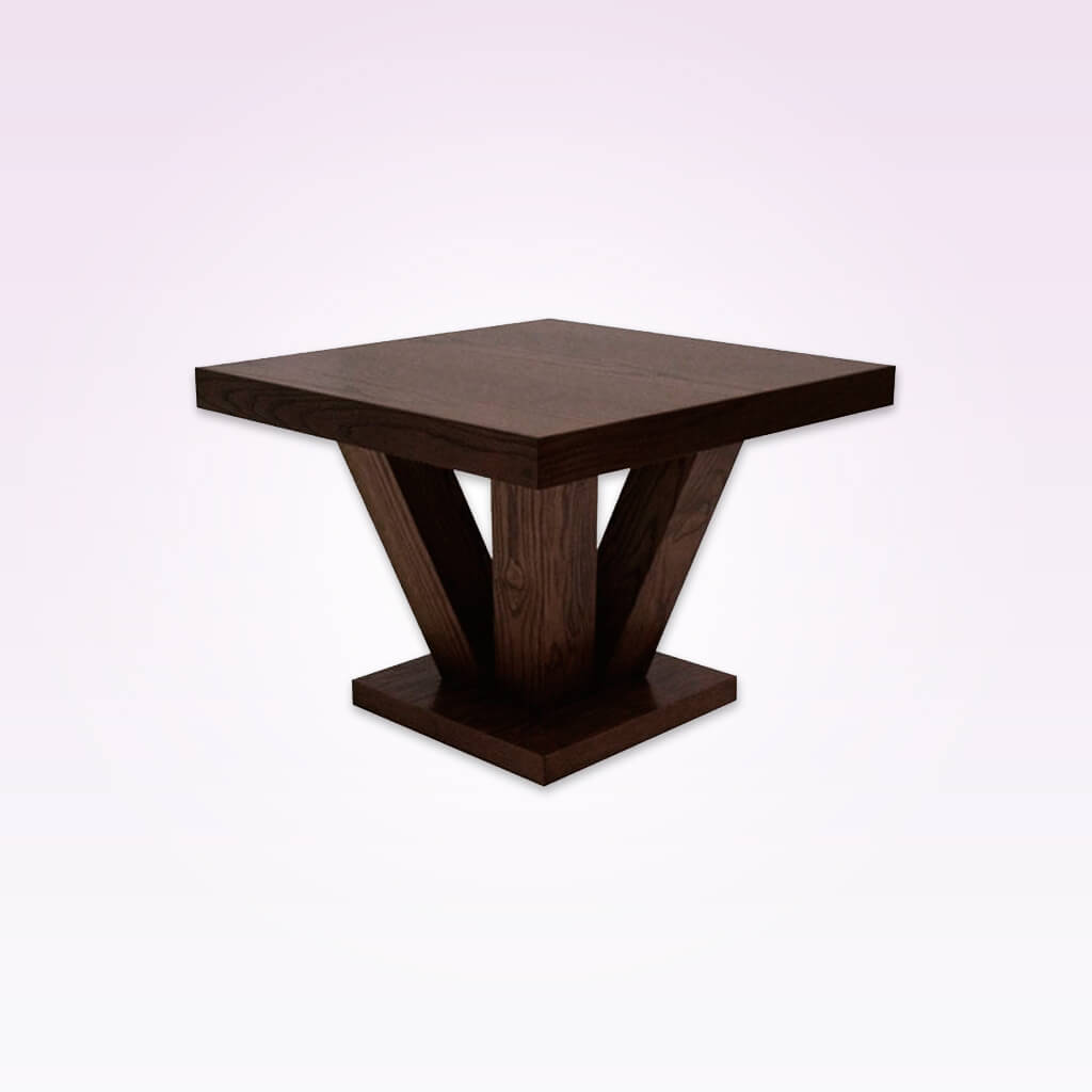 Achina wooden dark brown bar table with chunky underframe