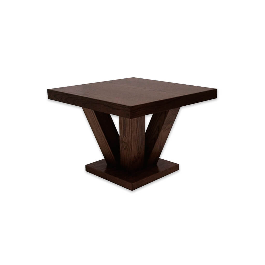 Achina wooden dark brown bar table with chunky underframe - Designers Image