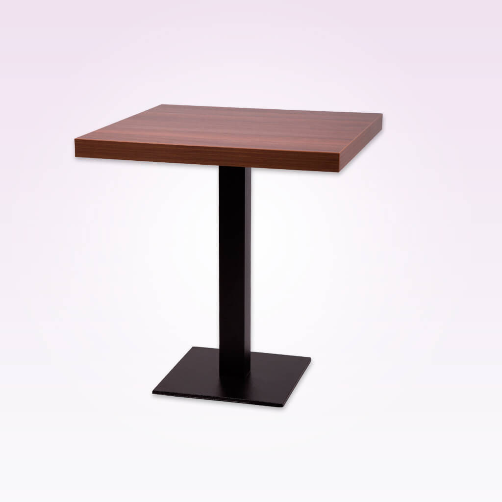 Astrid square top dining table with metal pedestal