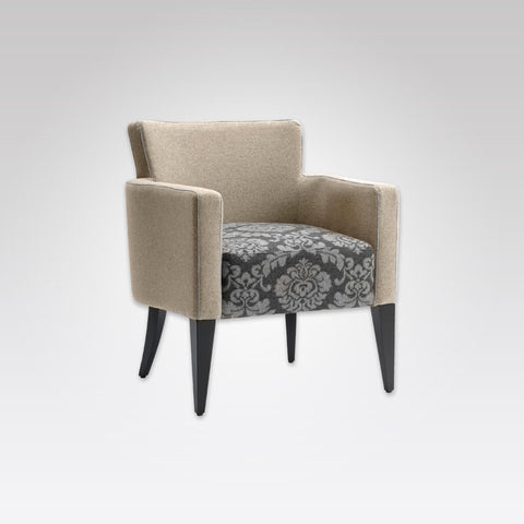 Bitonti Upholstered Floral Lounge Chair with a Deep Padded Seat and Tapered Legs