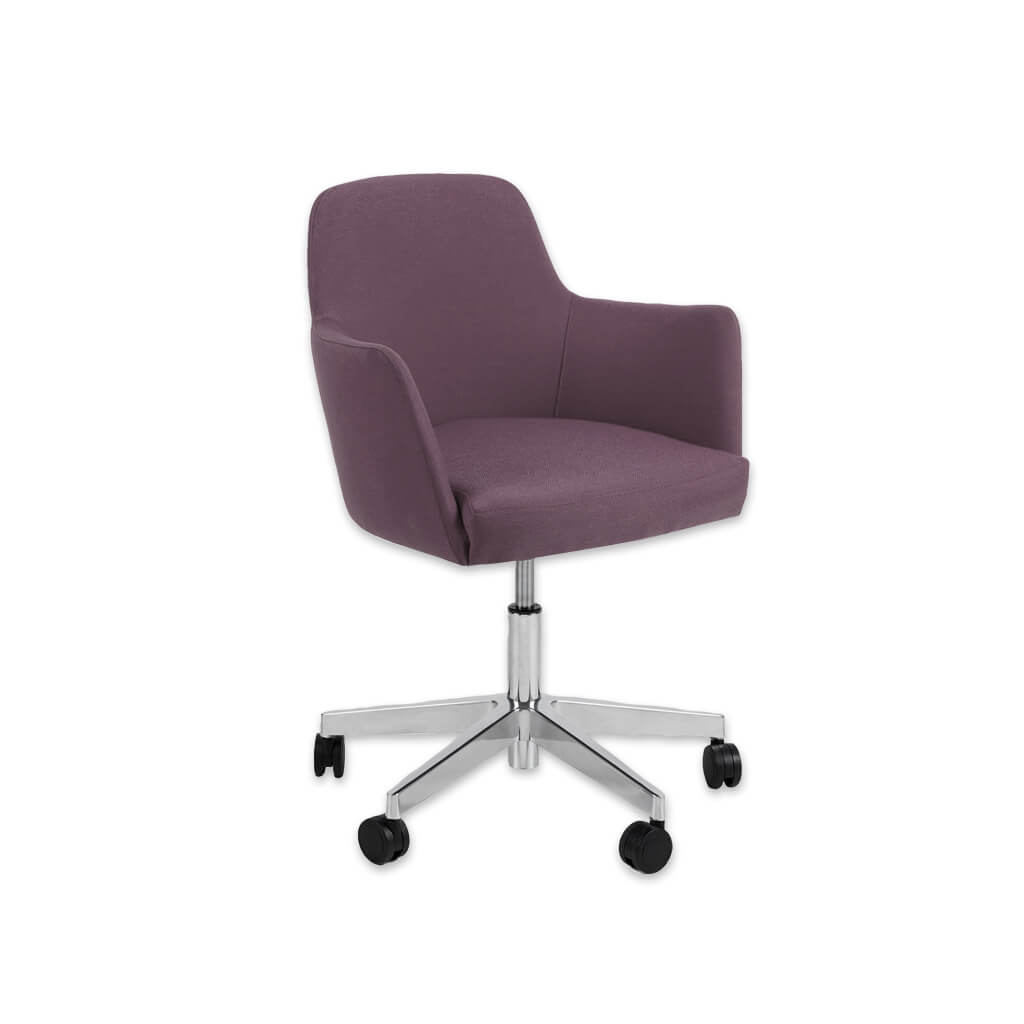 Bopp Upholstered Purple Desk Chair with Deep Padding and Fully Upholstered Armrests - Designers Image