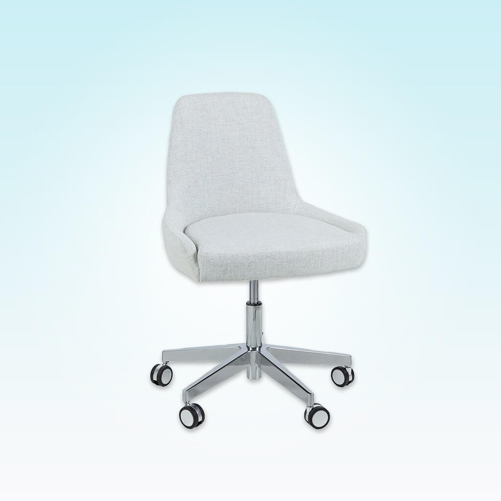 Bopp Armless White Swivel Desk Chair with a Five Star Base and Gaslift