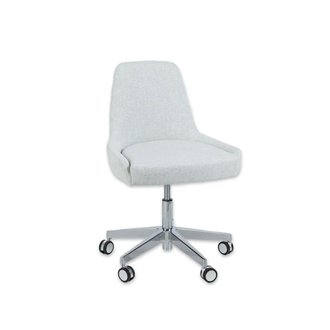 Bopp Armless White Swivel Desk Chair with a Five Star Base and Gaslift 