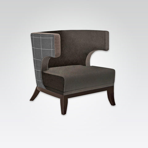 Capture Wing Back Patterned Lounge Chair with Padded Seat and Splayed Legs 