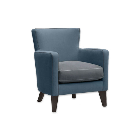 Carol Fully Upholstered Light Blue Lounge Chair with Padded Seat and Armrests