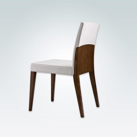 Charme White Wooden Dining Chair  with Fully Upholstered White Seat Pad and Show Wood Frame  3016 RC1