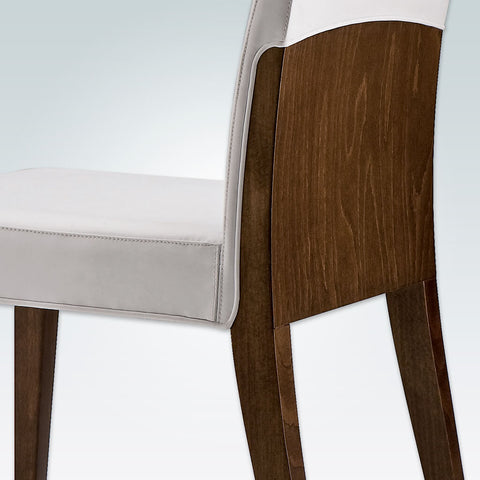Charme White Wooden Dining Chair  with Fully Upholstered White Seat Pad and Show Wood Frame  3016 RC1