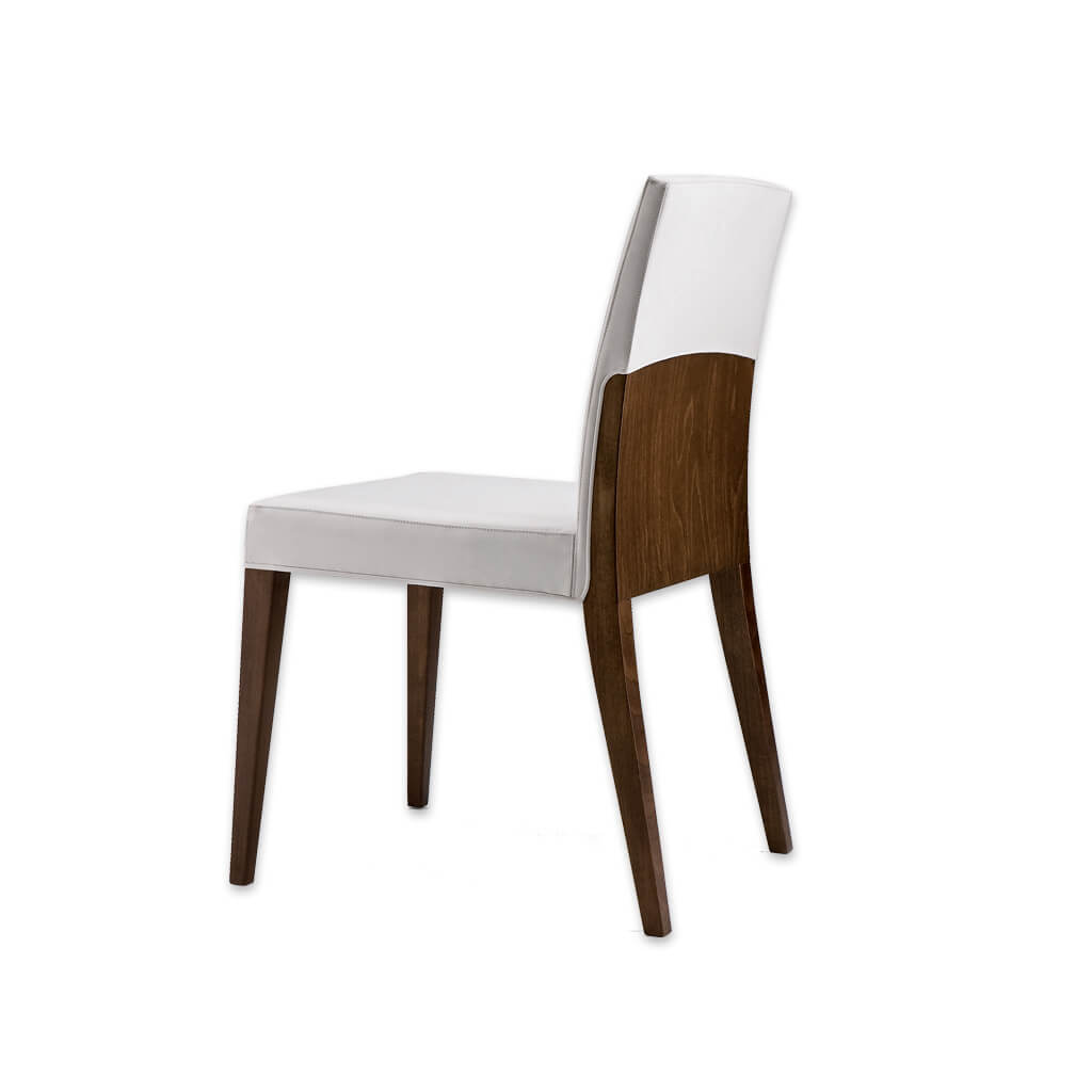 Charme White Wooden Dining Chair  with Fully Upholstered White Seat Pad and Show Wood Frame  3016 RC1 - Designers Image