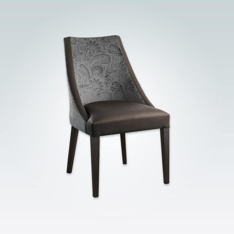 Elsa Curved Dining Chair with Two Tone Fabric and Tapered Legs 3077 RC1