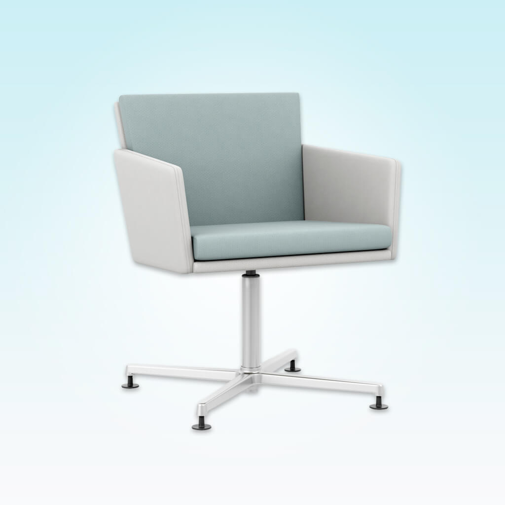 Florida Angular White Desk Chair with Four Star Base