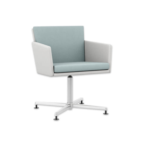Florida Angular White Desk Chair with Four Star Base