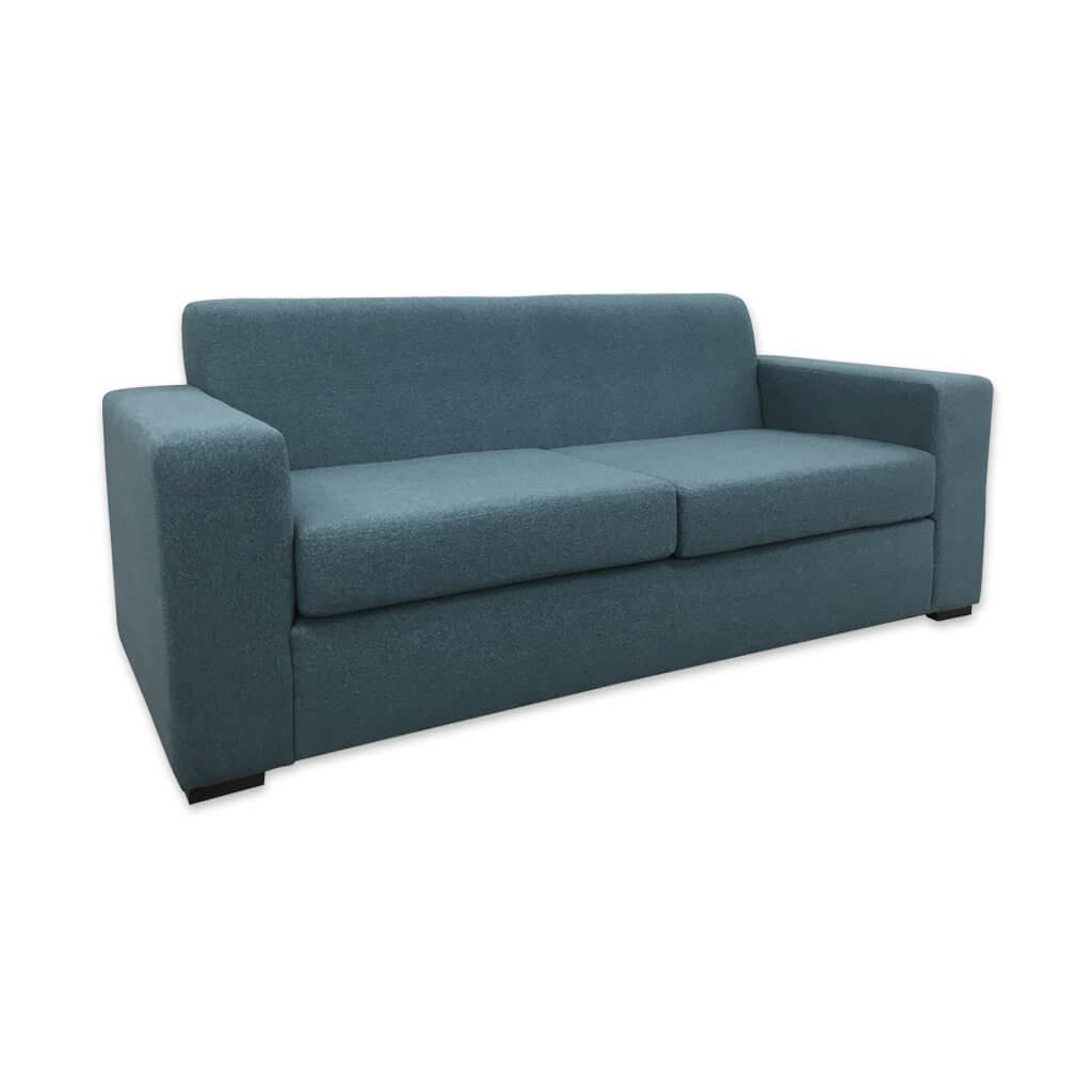 Igi light blue sofa bed with deep square arm rests and deep foam seat cushions - Designers Image