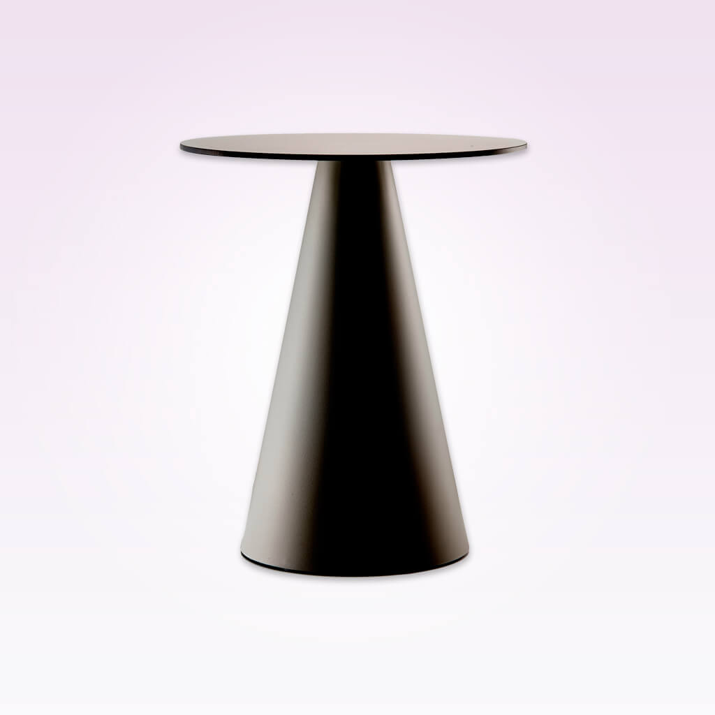 Ikon modern pedestal dining table with cone pedestal and round top