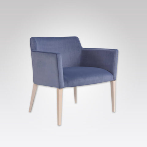 Jade Blue Retro Grey Velvet Lounge Chair