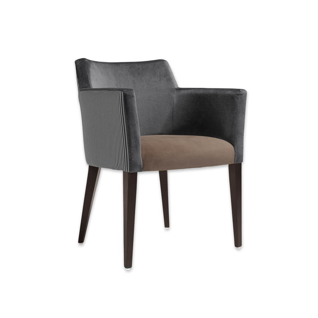 Jade Retro Grey Velvet Armchair with Show Wood Legs - Designers Image