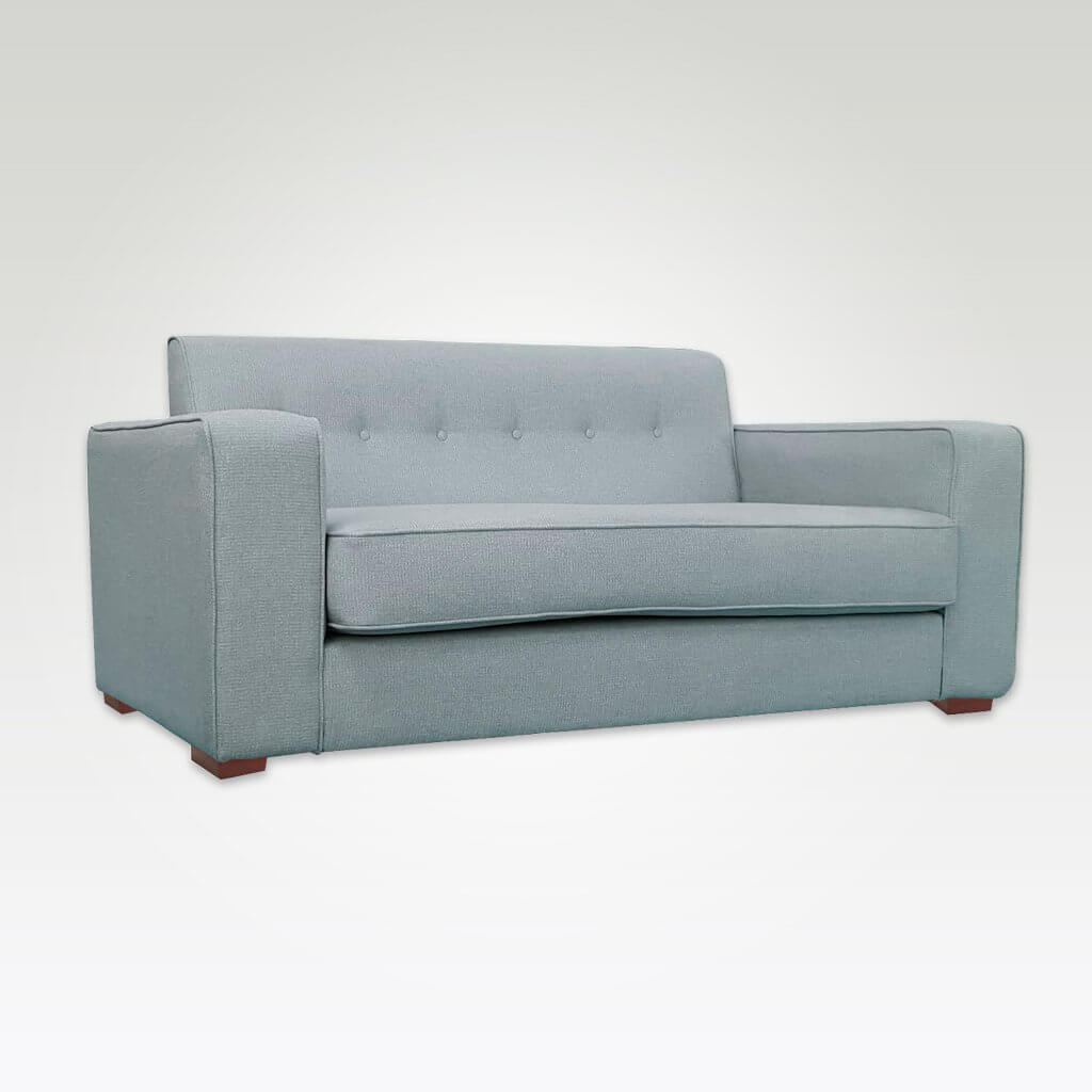 Jaffe classic light grey sofa bed with wide armrests and deep foam seat cushions