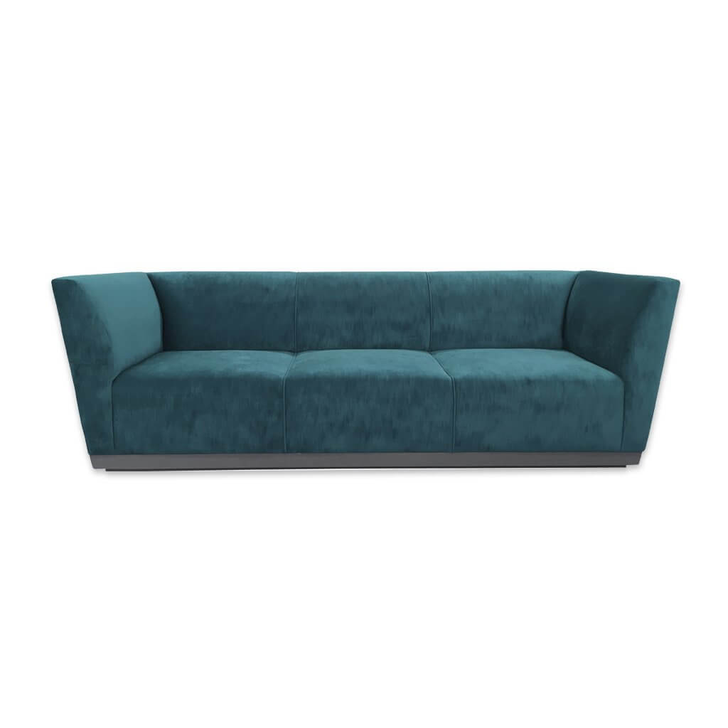 Jodi trendy Turquoise 3 seater sofa bed with splayed arm rests and deep seat cushions - Designers Image