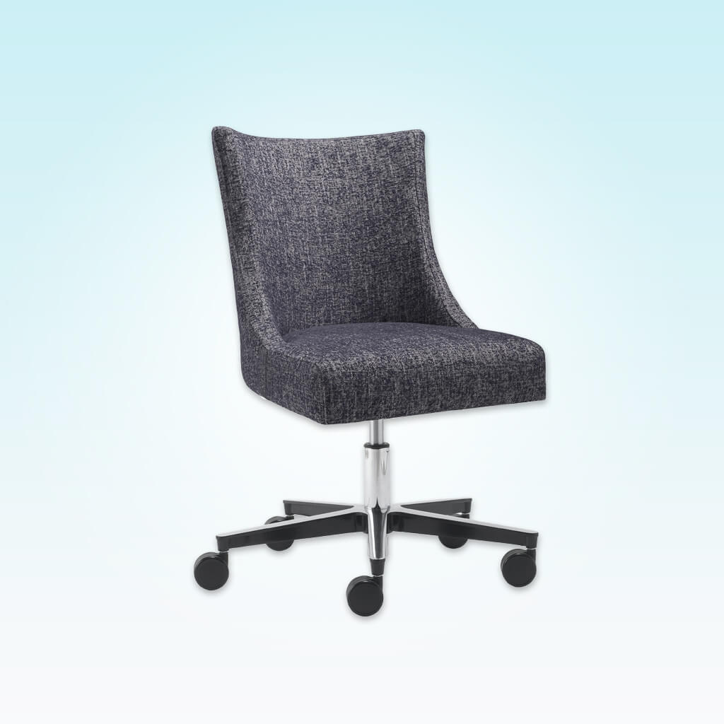 Julianna Dark Grey Desk Chair with Sloped Armrests Adjustable Height and Castors