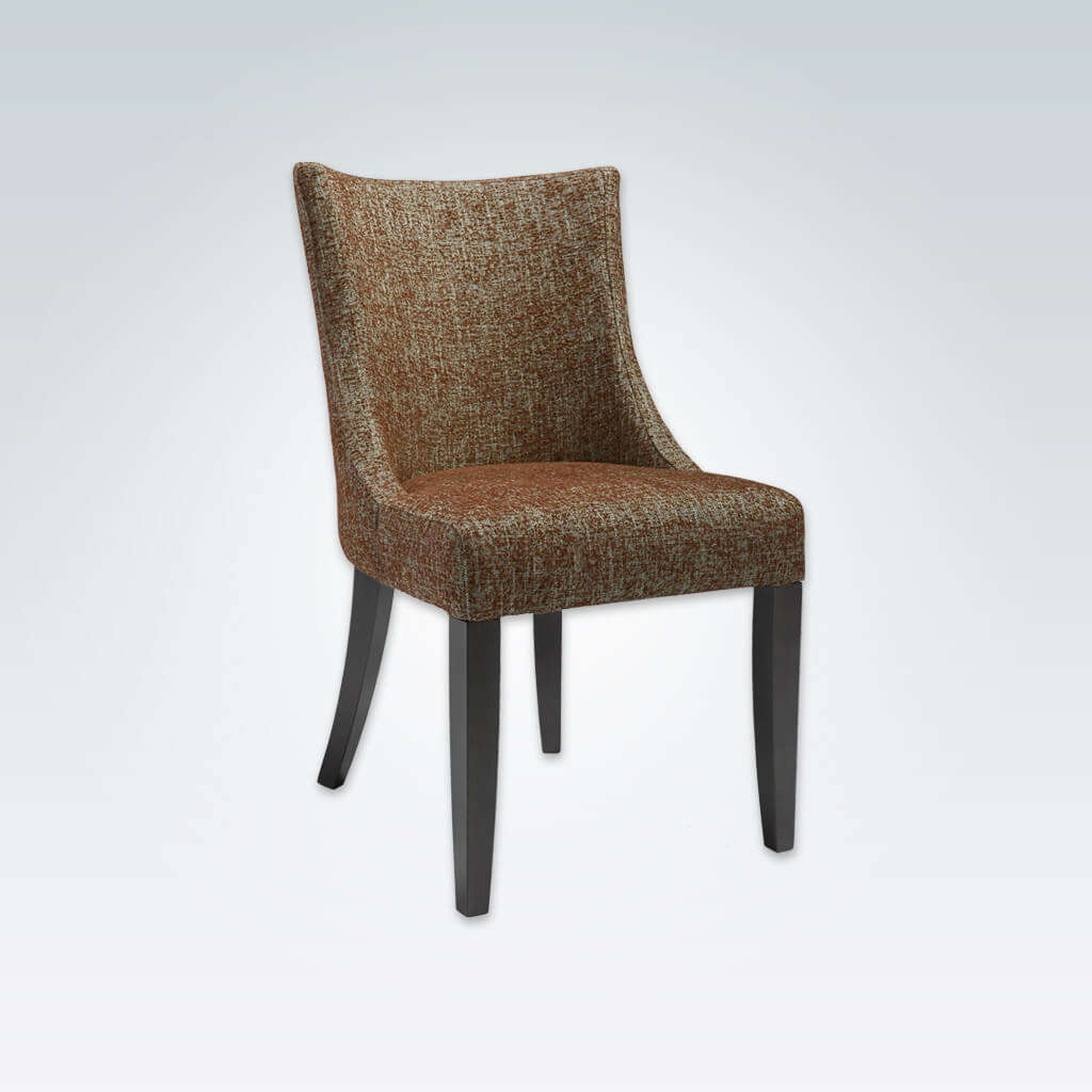 Julianna Fully Upholstered Patterned Dining Chair with Curved Back and Sweeping Lines 3063 RC1