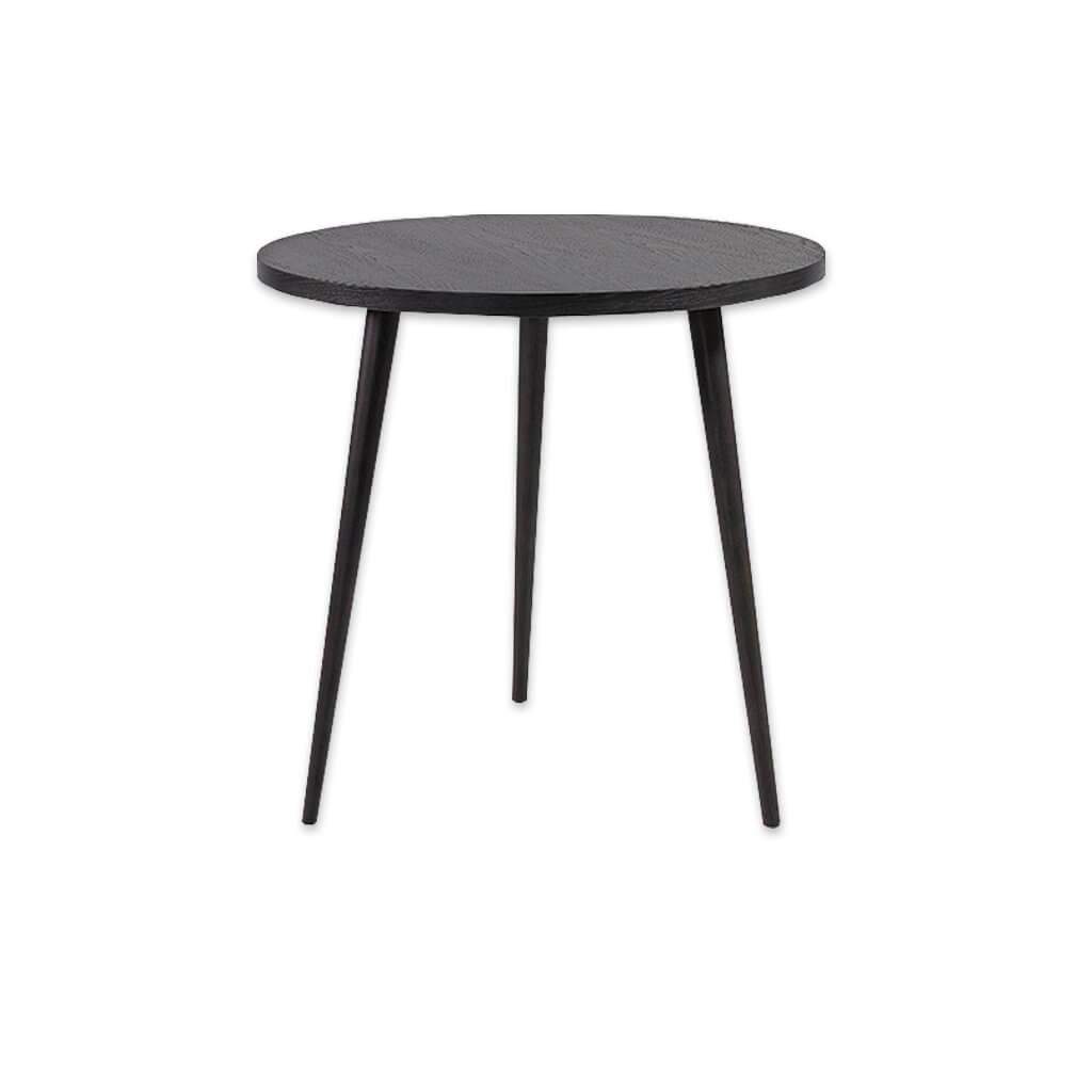 Kibi circle dining table with three conical legs and round top - Designers Image