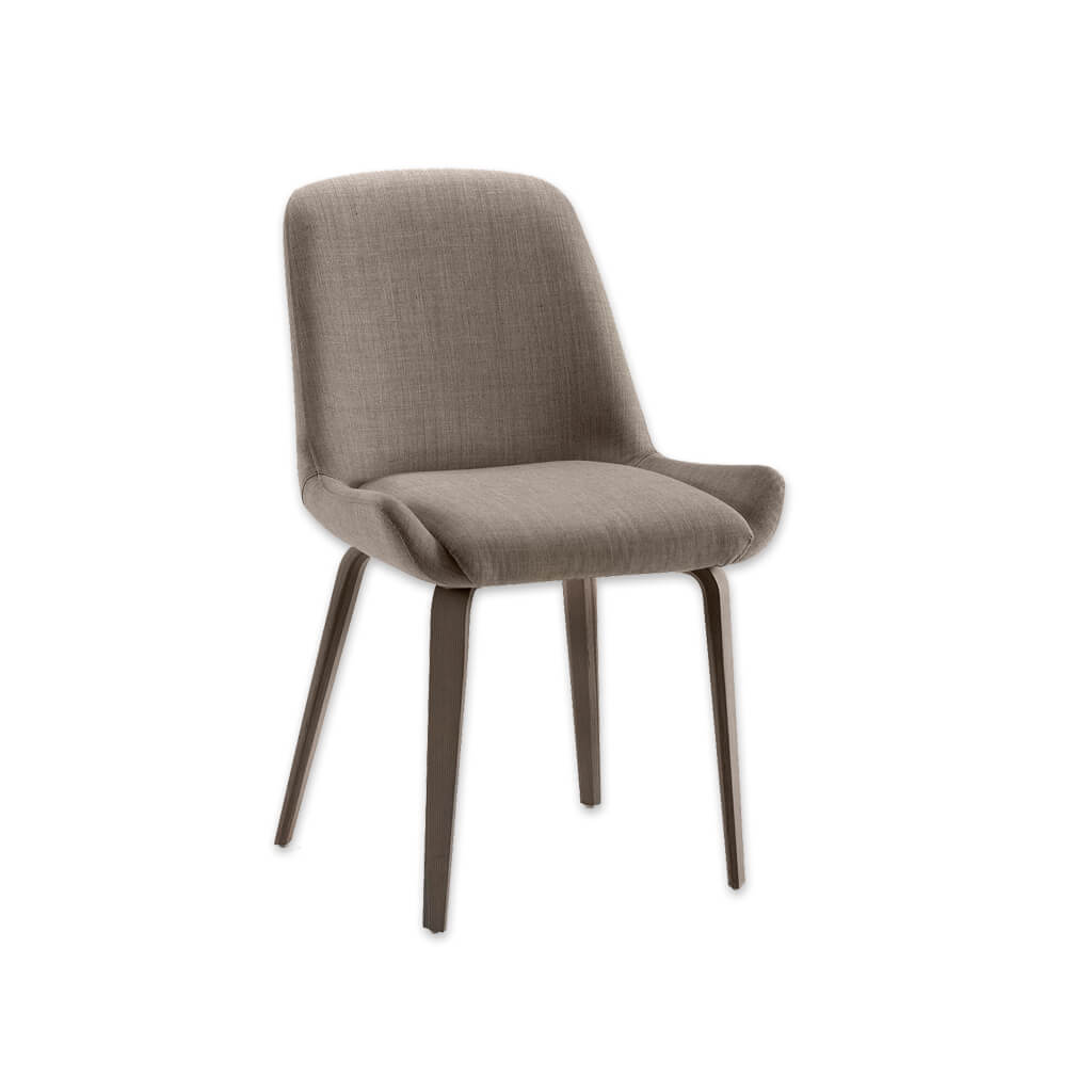  Kivi Scandinavian Brown Upholstered Dining Chair with Open Wing and Sloping Back Frame 3042 RC1 - Designers Image
