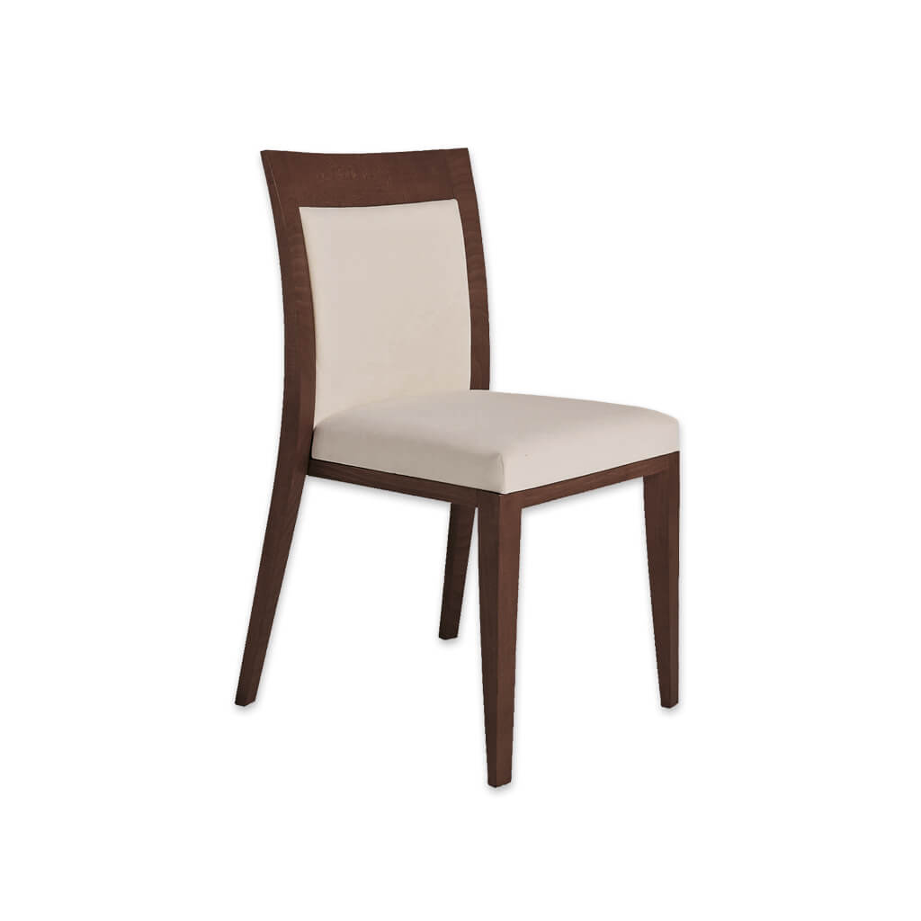 Logica Brown Wooden Dining Chair Upholstered Back and Seat pad with Wooden Surround and Curved Backrest 3047 RC1 -Designers Image