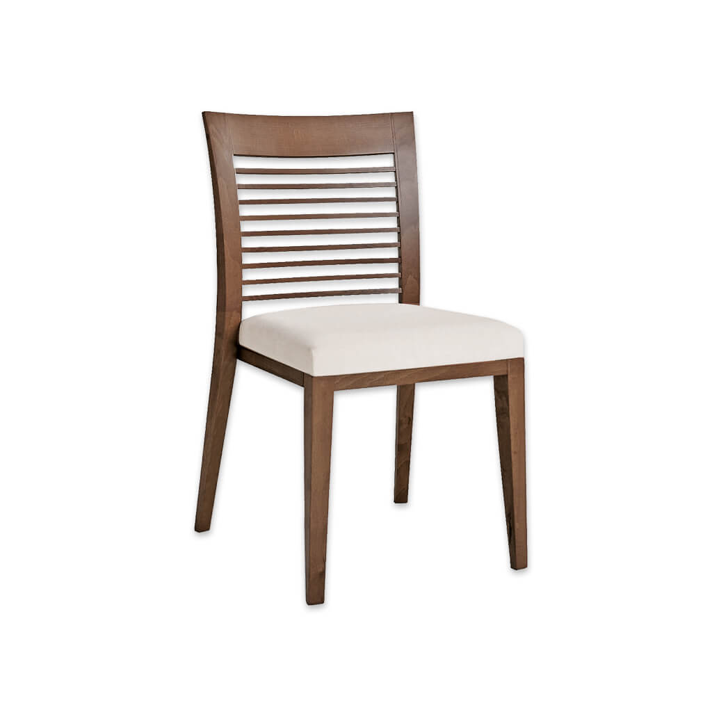 Logica Brown Wood Dining Chair with Ladder Back Detail and White Seat Pad 3047 RC2 - Designers Image
