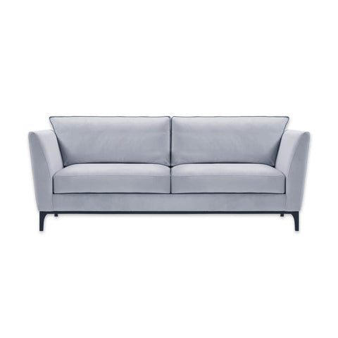 Grimaud light grey two seater sofa with deep padded cushions and tapered legs