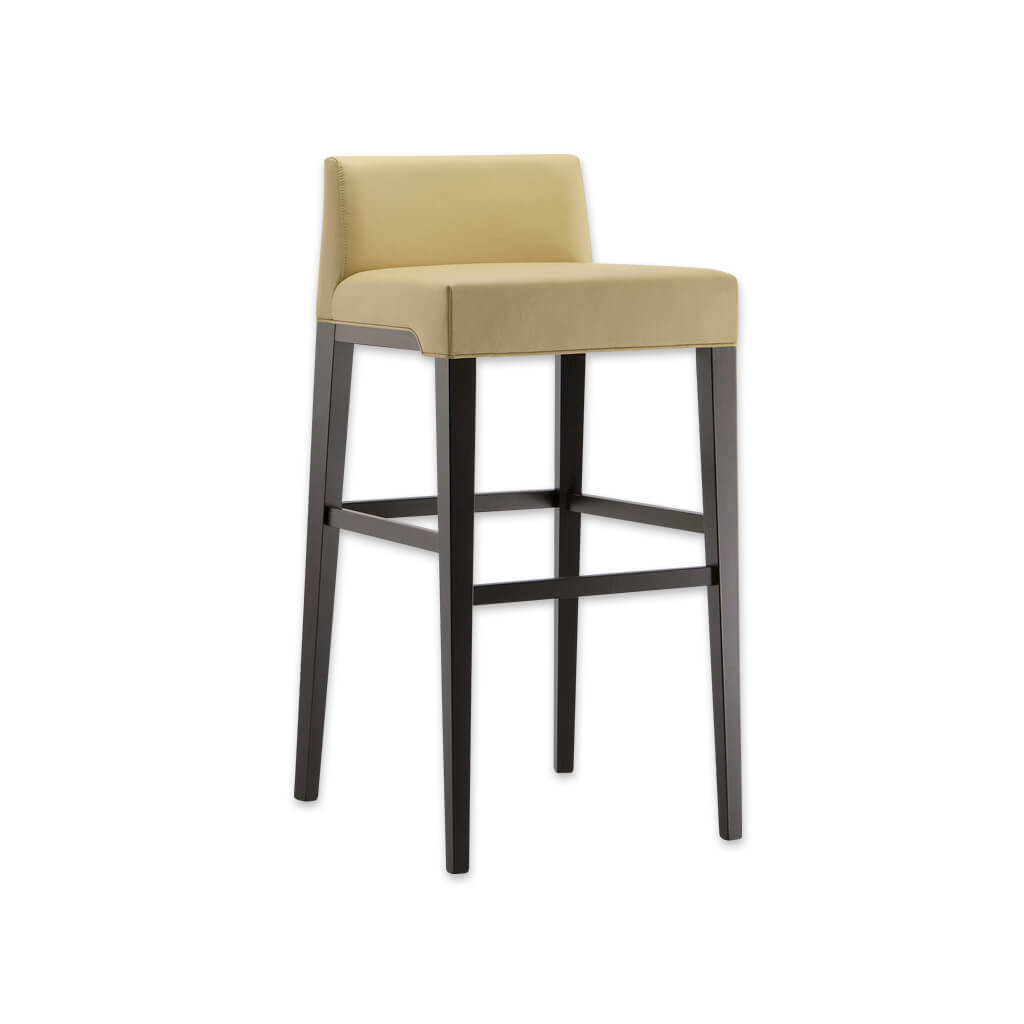 Madrid yellow bar stool with padded seat and low back - Designers Image