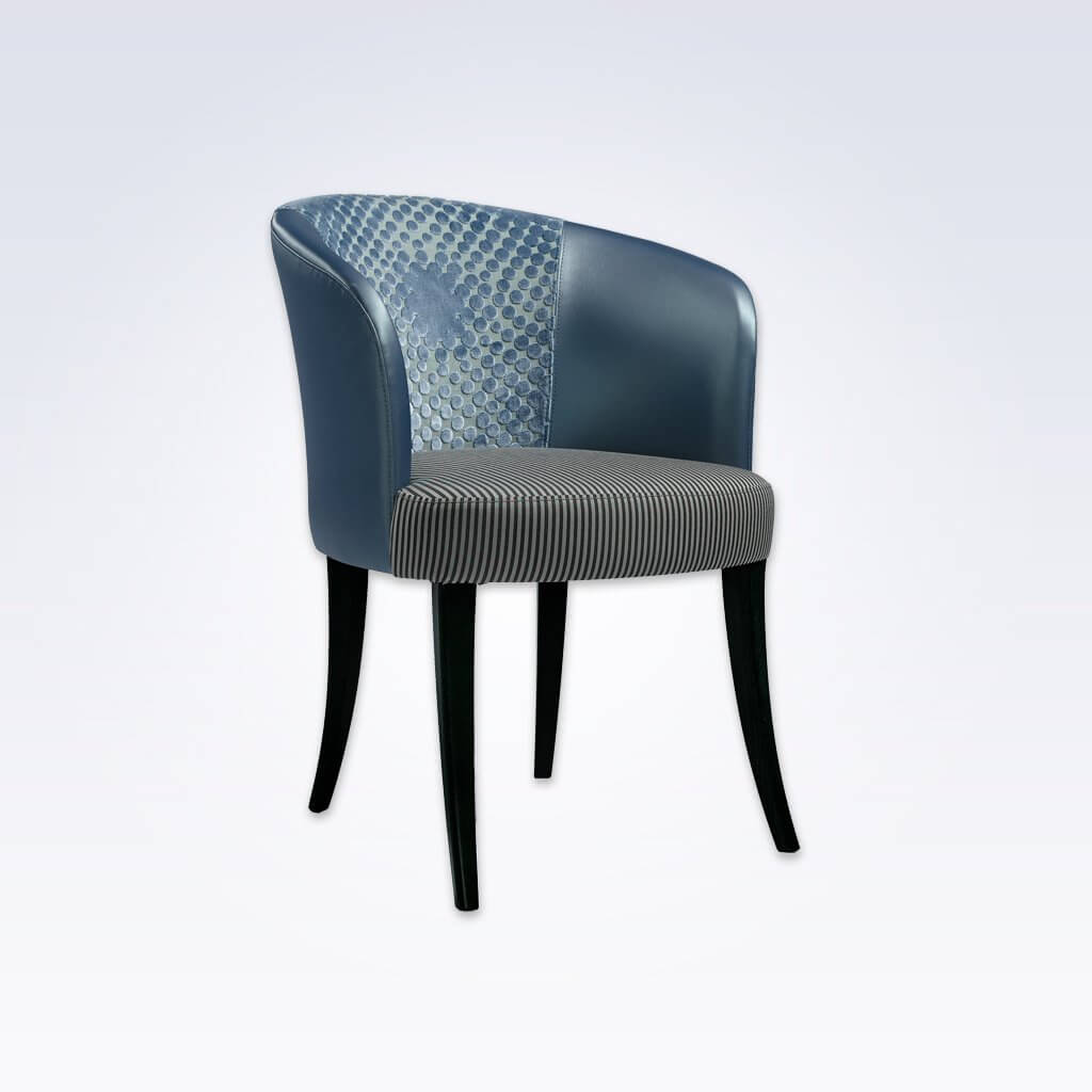 Nerina Navy Blue Dining Chair with Curved Backrest and Padded Seat 