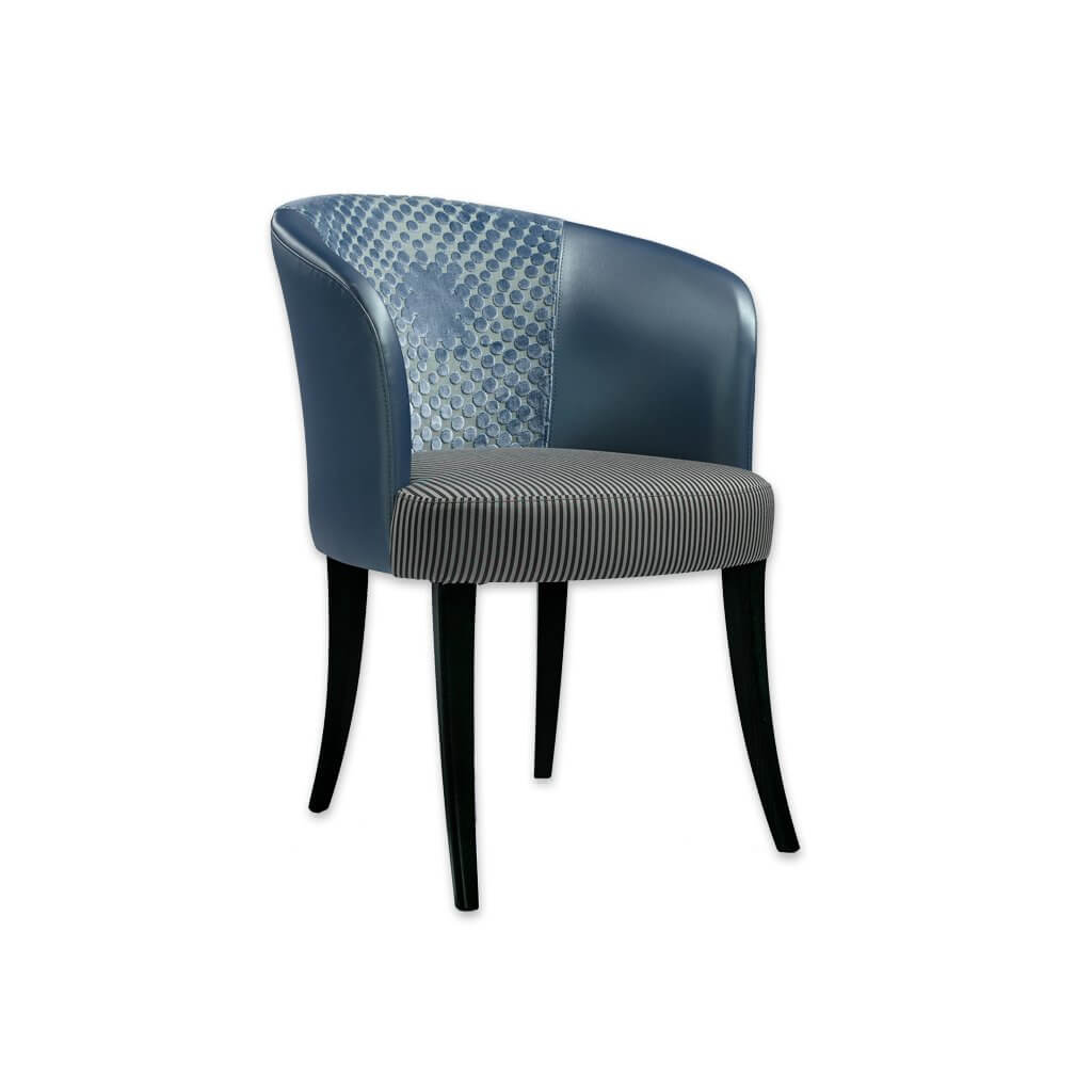 Nerina Navy Blue Dining Chair with Curved Backrest and Padded Seat  - Designers Image