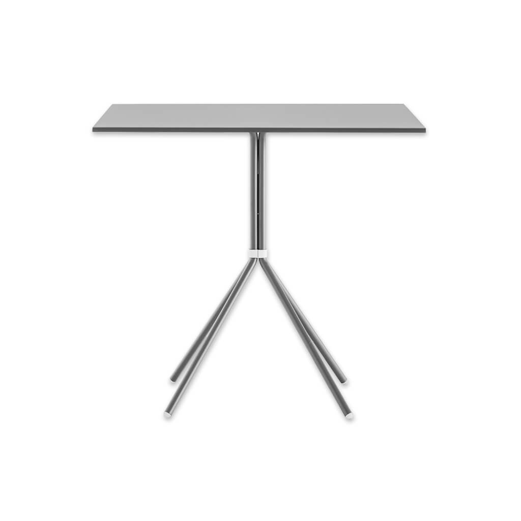 Nolita metallic dining table with tubular steel legs and square top - Designers Image