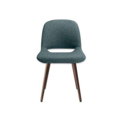 Ola Turquoise Dining Chair with Cut out Lower Back and Timber Legs 