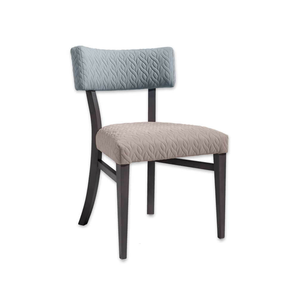Sandra Upholestered Light Blue Dining Chair with Open Back and Side Stretchers  - Designers Image