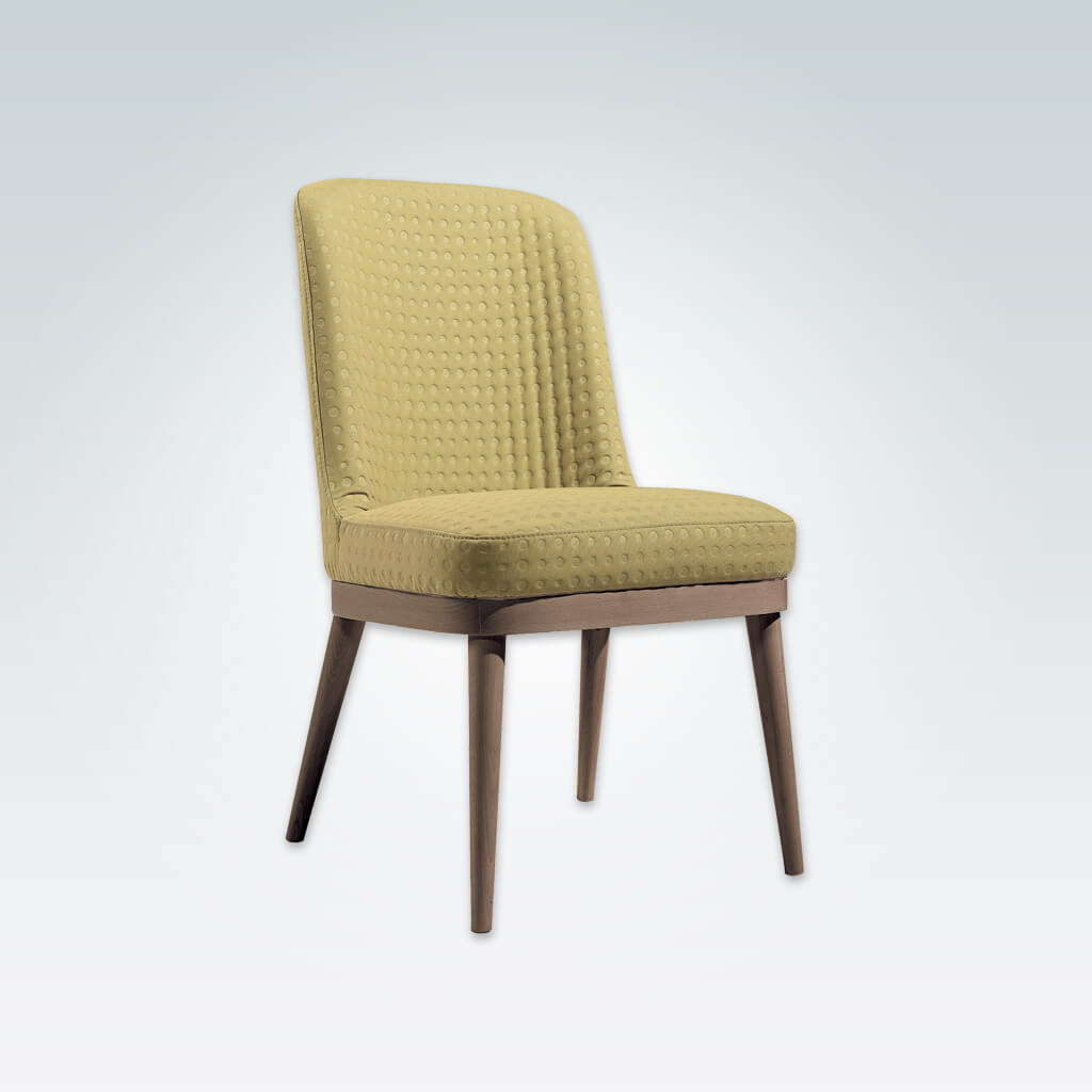 Stella Nordic Yellow Dining Chair with Show Wood Plinth and Splayed Back Legs