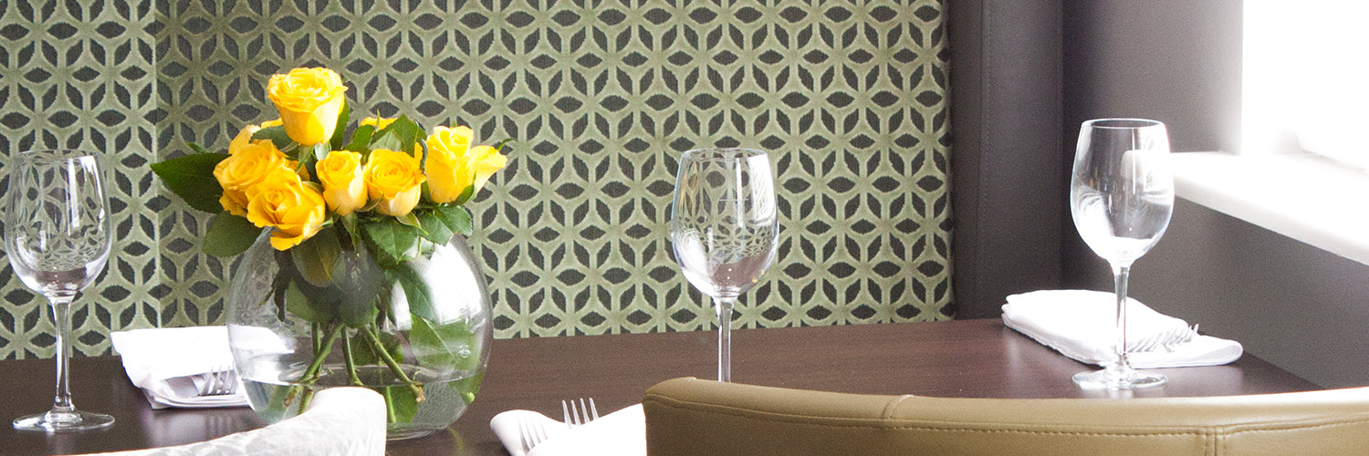 split fabric green hotel dining furniture
