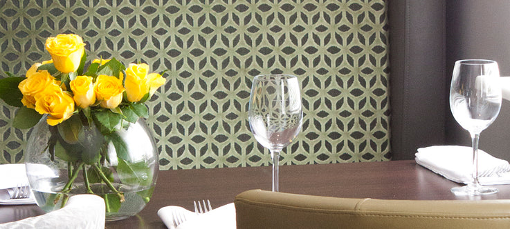 split fabric green hotel dining furniture