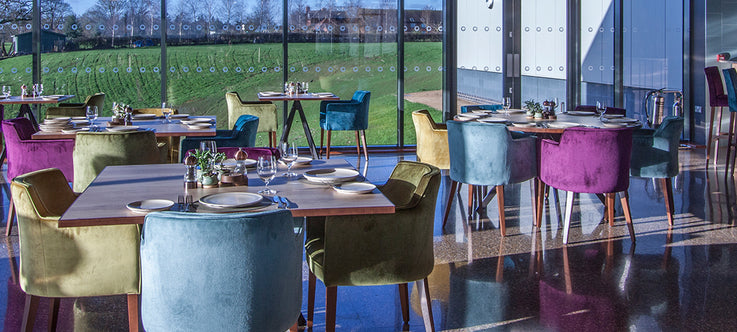 hospitality restaurant furniture in velvet