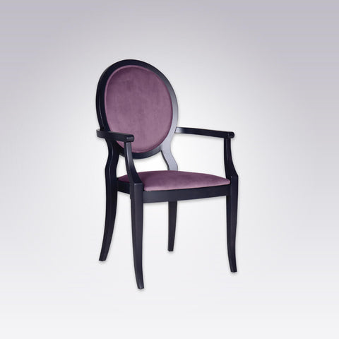 Myra purple Round Back armchair with armrests