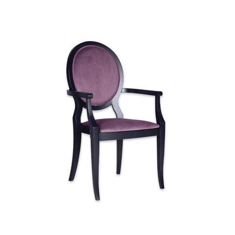 Myra purple Round Back armchair with armrests
