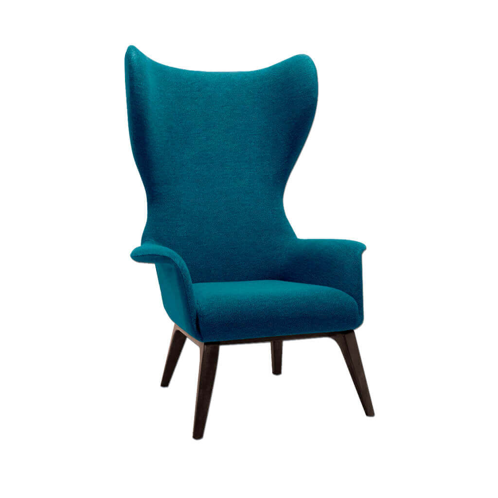 Viva Wing Teal lounge chair with Timber Legs - Designers Image