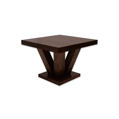 Achina wooden dark brown bar table with chunky underframe