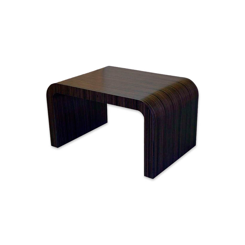 Agia dark wood curved bar table  - Designers Image