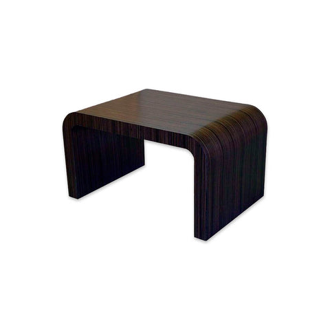Agia dark wood curved bar table