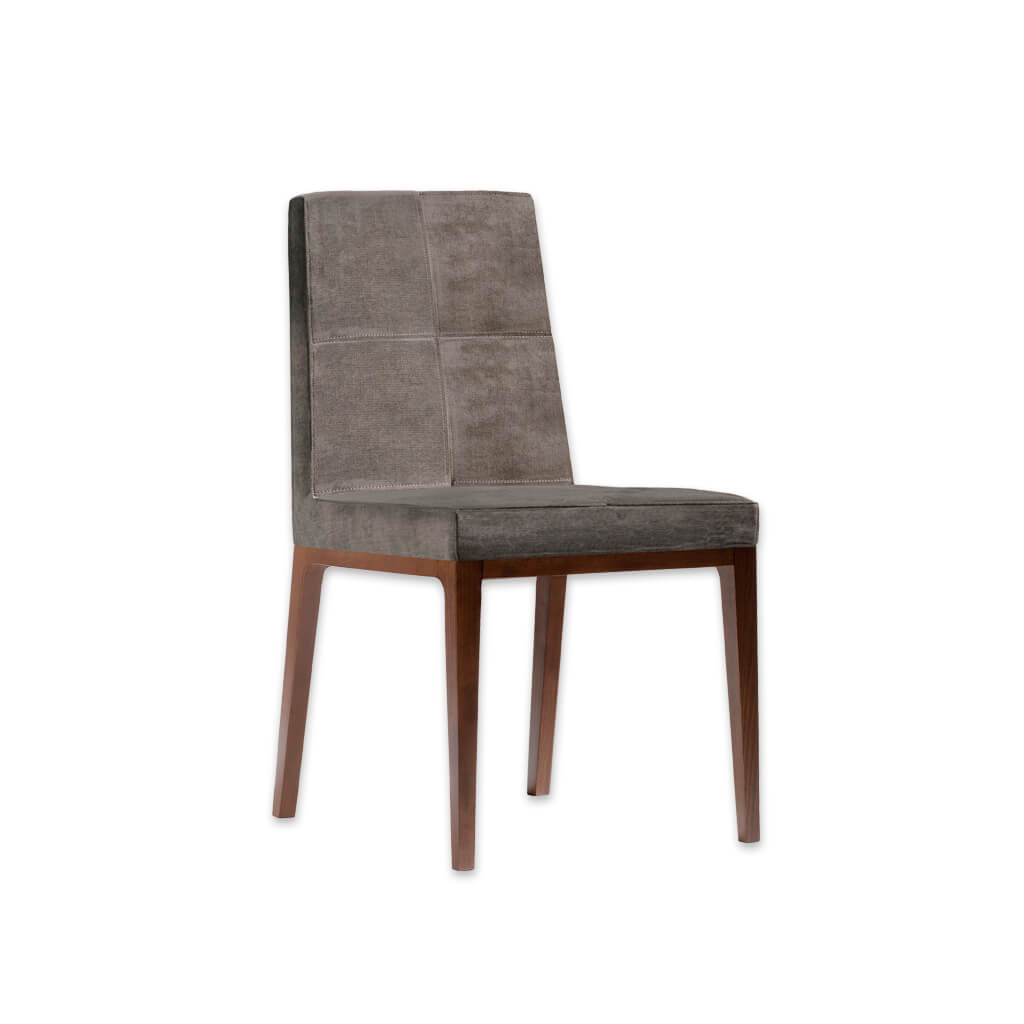 Arisa Brown Velvet Dining Chair with Show Wood Plinth and Legs SE01 RC2 - Designers Image