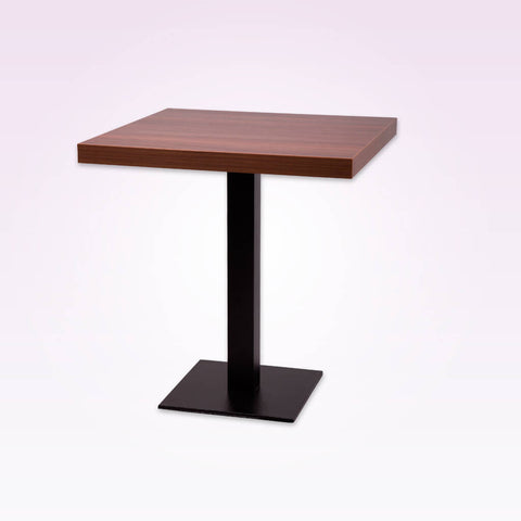 Astrid square top dining table with  metal pedestal