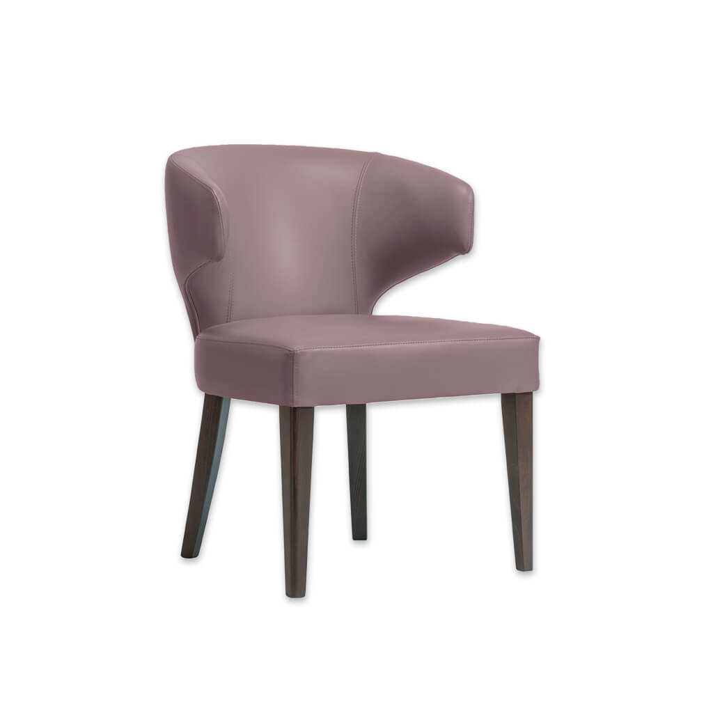 Barbara Pink Dining Chair with Padded Seat and Tapered Wooden Legs PO01 RC1 - Designers Image