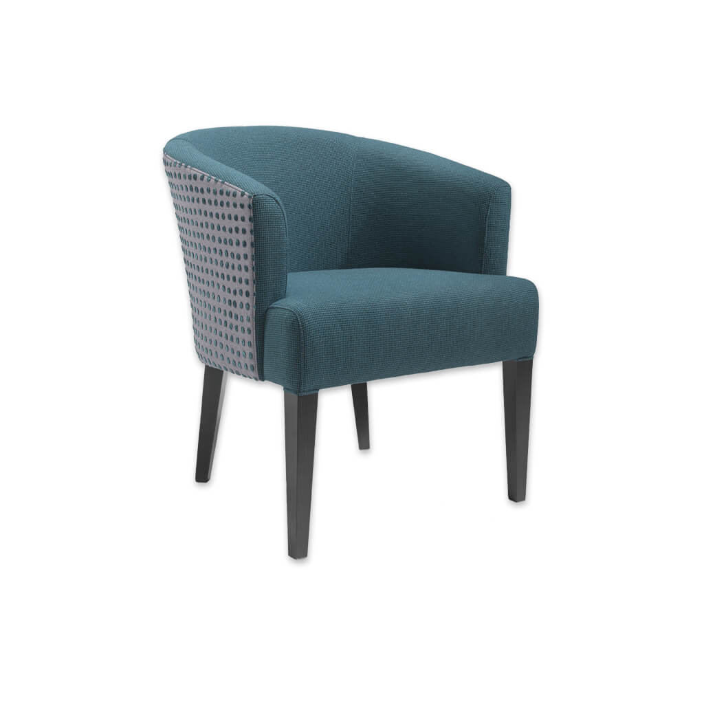 Bianca Blue Fabric Tub Chair With Rounded Backrest And Tapered Legs  - Designers Image